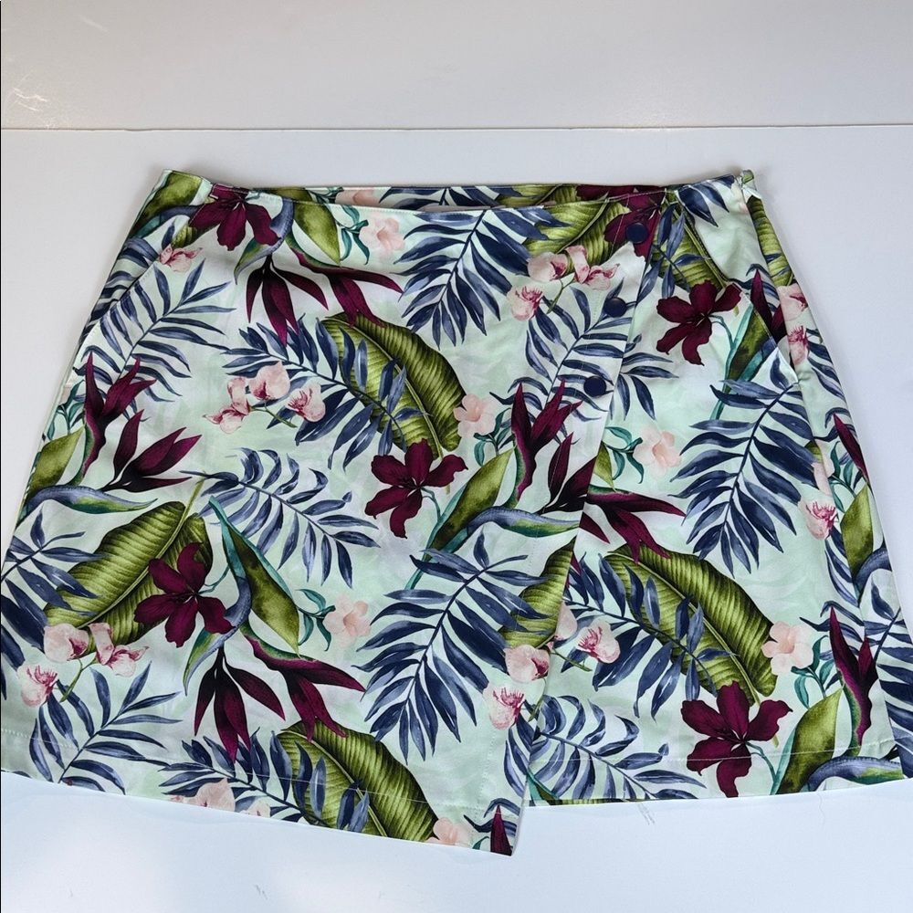 Lady Hagen Tropical Leaf Skort - Green and Purple